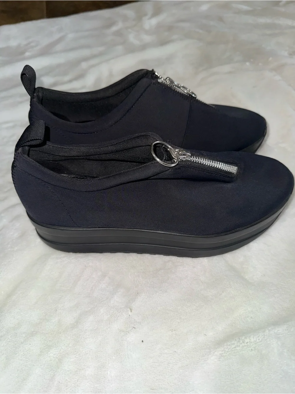 Vagabond Black Zip-Front Slip-On Shoes